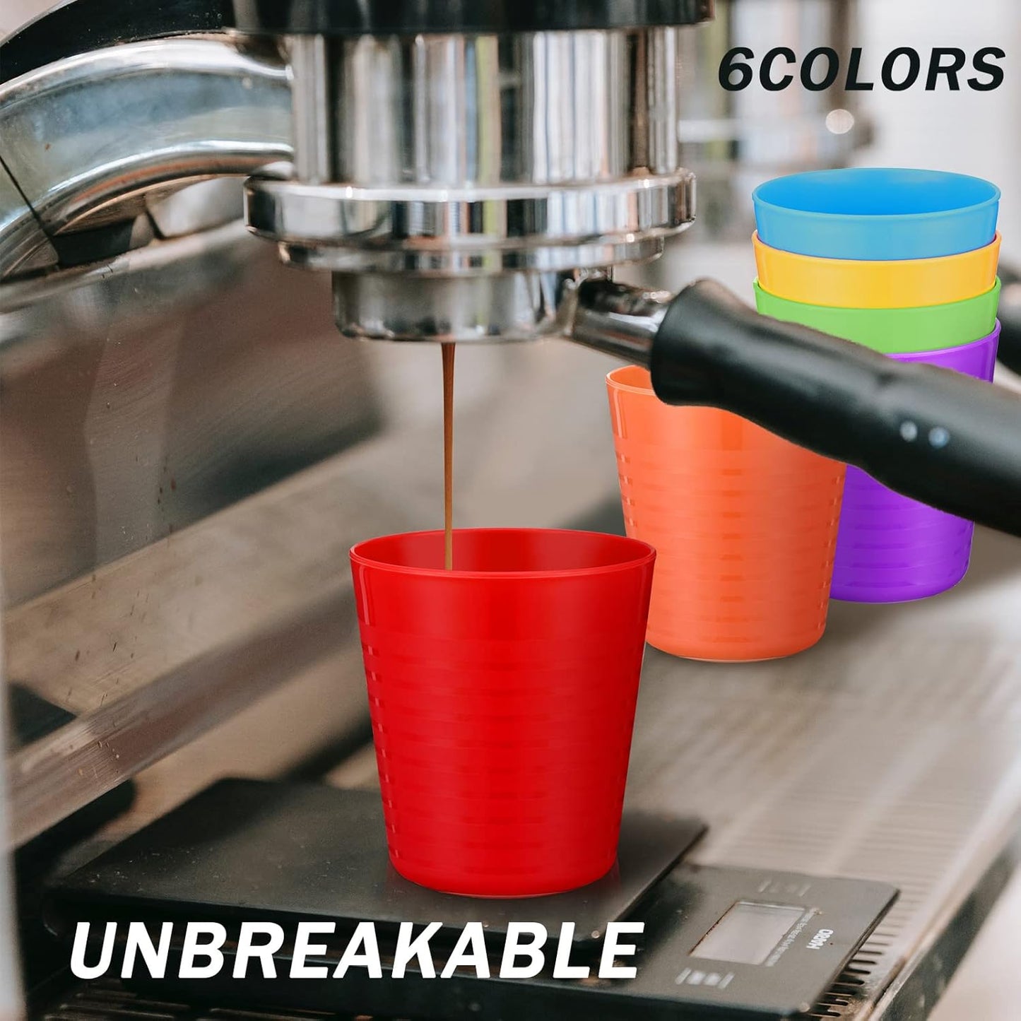 Eccliy 36pcs Kids Cups 8 oz Unbreakable Plastic Stackable Juice Reusable Tumblers Bulk Plastic Drinking Cups for Toddlers Baby Kids, Dishwasher Safe, 6 Colors(Bright Colors)