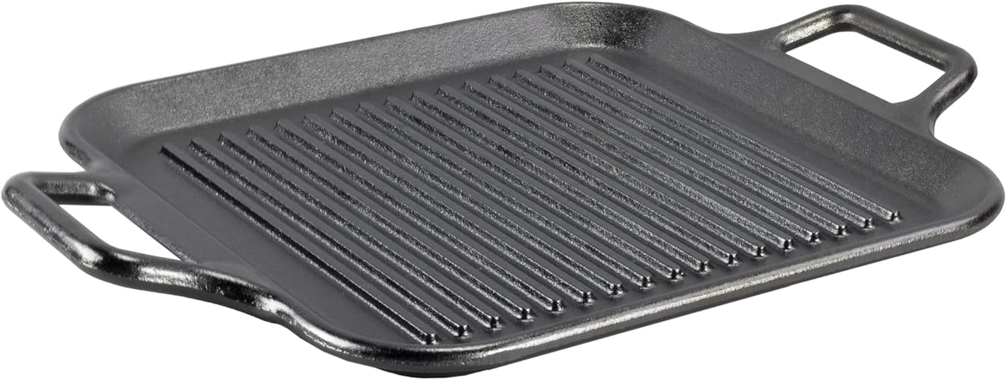 Lodge BOLD 12 Inch Seasoned Cast Iron Grill Pan with Loop Handles; Design-Forward Cookware