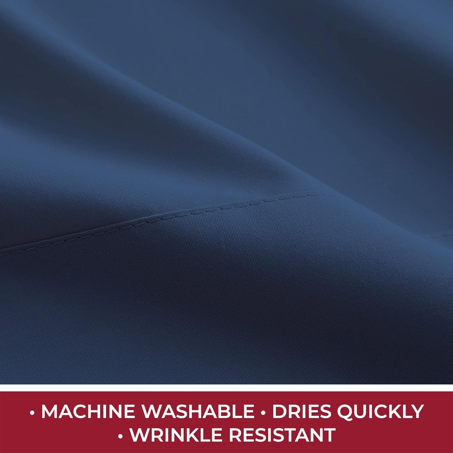 Mellanni RV Short Queen Sheets - 4 PC Iconic Collection Bedding - Hotel Luxury, Extra Soft, Cooling Bed Sheets - Deep Pocket up to 10 inch (RV/Short Queen, Navy Blue)