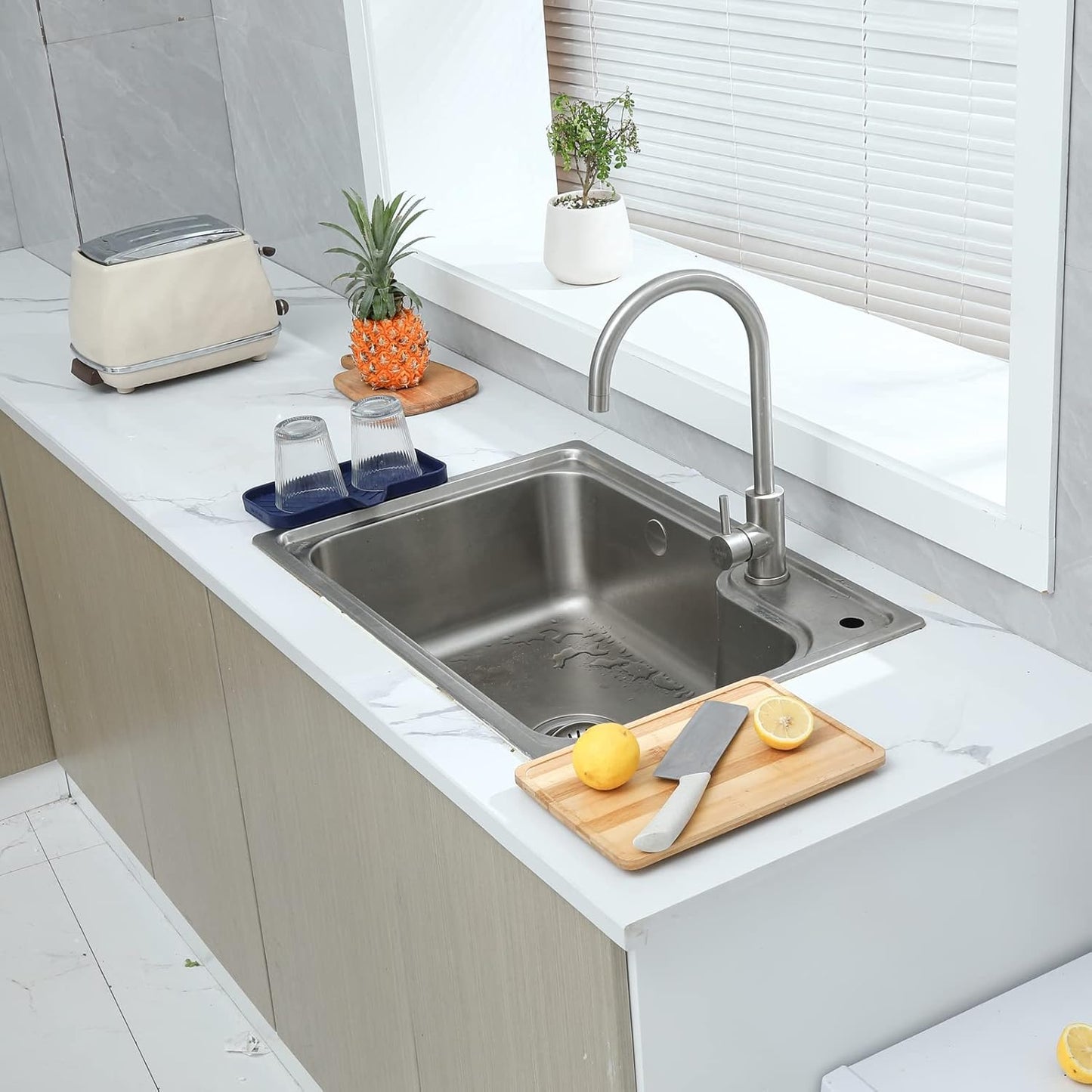 Silicone Bathroom Soap Dishes with Drain Spout-Kitchen Sink Organizer,Sponge Holder,Dish Soap Tray,Perfect for Dispenser,Scrubber,Bottle,Cup on Sink or Counter-Navy Blue 9.6"×5.3"