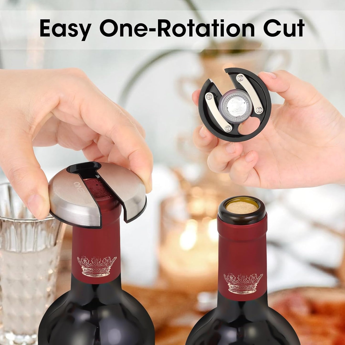 Beneno Multifunctional Wine Bottle Opener Gift Set - Wing Corkscrew, Foil Cutter, Vacuum Stopper & Aerator Pourer, Perfect for Wine Lovers Man Woman, Purple Set
