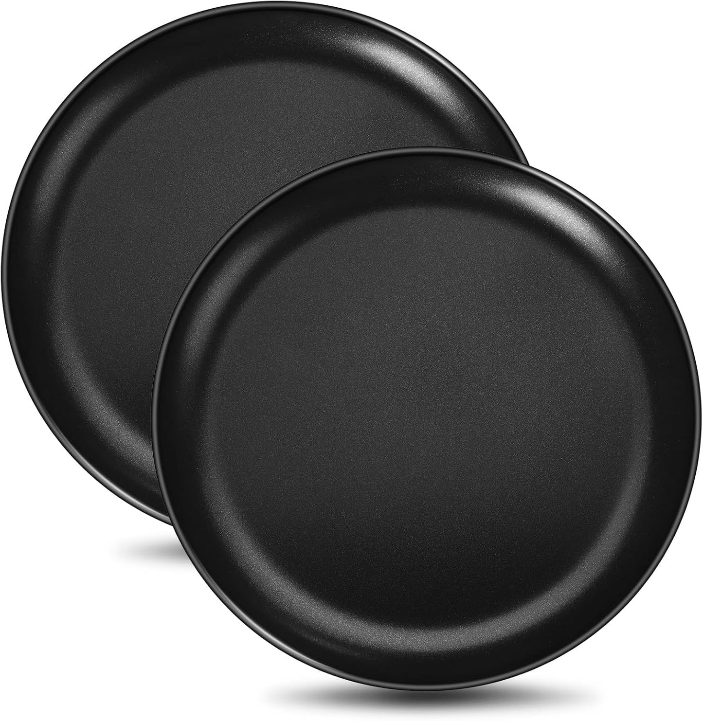 E-far 12 Inch Pizza Pan Set of 2, Nonstick Pizza Pie Pan Tray Platter, Metal Round Baking Sheet Cooking Pan for Oven, Durable & Stainless Steel Core