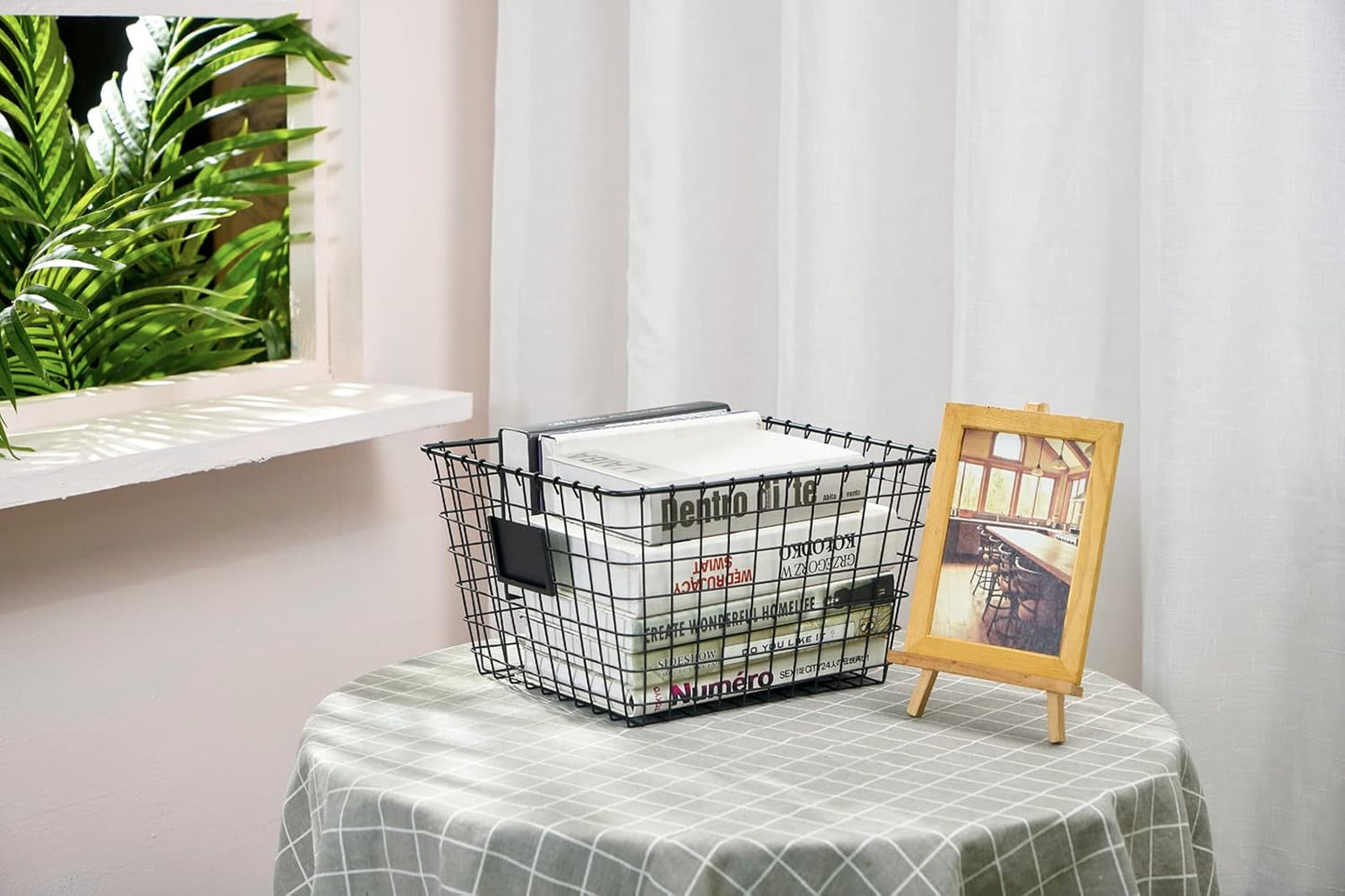 【Extra Large】 Wire Handmade Basket 4 Packs, Kitchen Bathroom Storage, Household Goods Storage, Wardrobe Basket,Silver