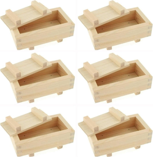 JapanBargain 3131, Wooden Rectangular Oshizushi Sushi Press Mold Maker Rice Mold, 7x4 inch, 6 Pack