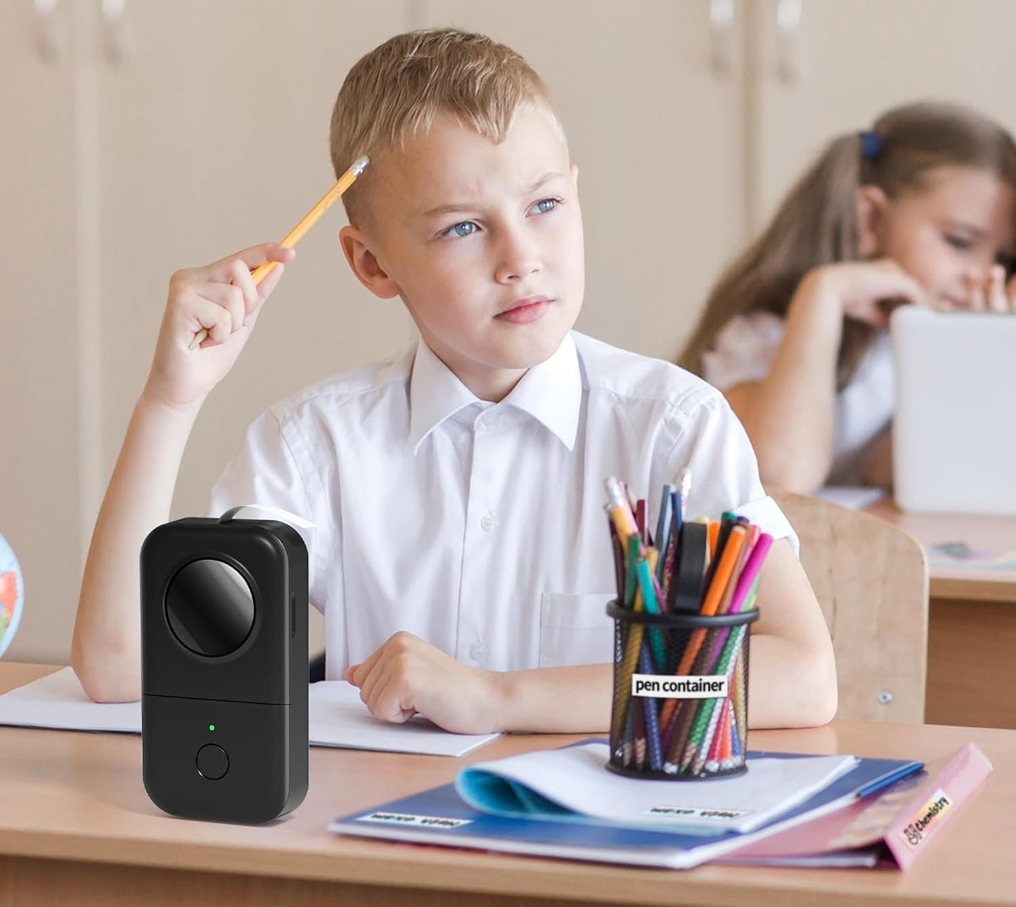 Phomemo D30 Label Maker Machine, Bluetooth Mini Label Maker for Kids School Items, Inkless Thermal Label Printer Portable Sticker Maker for Classroom Home Small Business Organizing