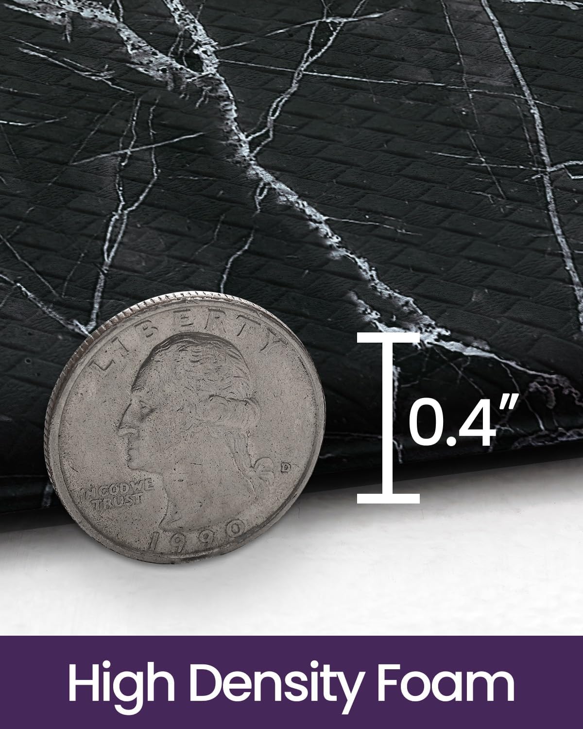 DEXI Kitchen Floor Mats Cushioned Anti Fatigue, 23x86 Large Long Standing Comfort Runner Rug Waterproof, Marble Memory Foam Padded for Front Sink Laundry, Black