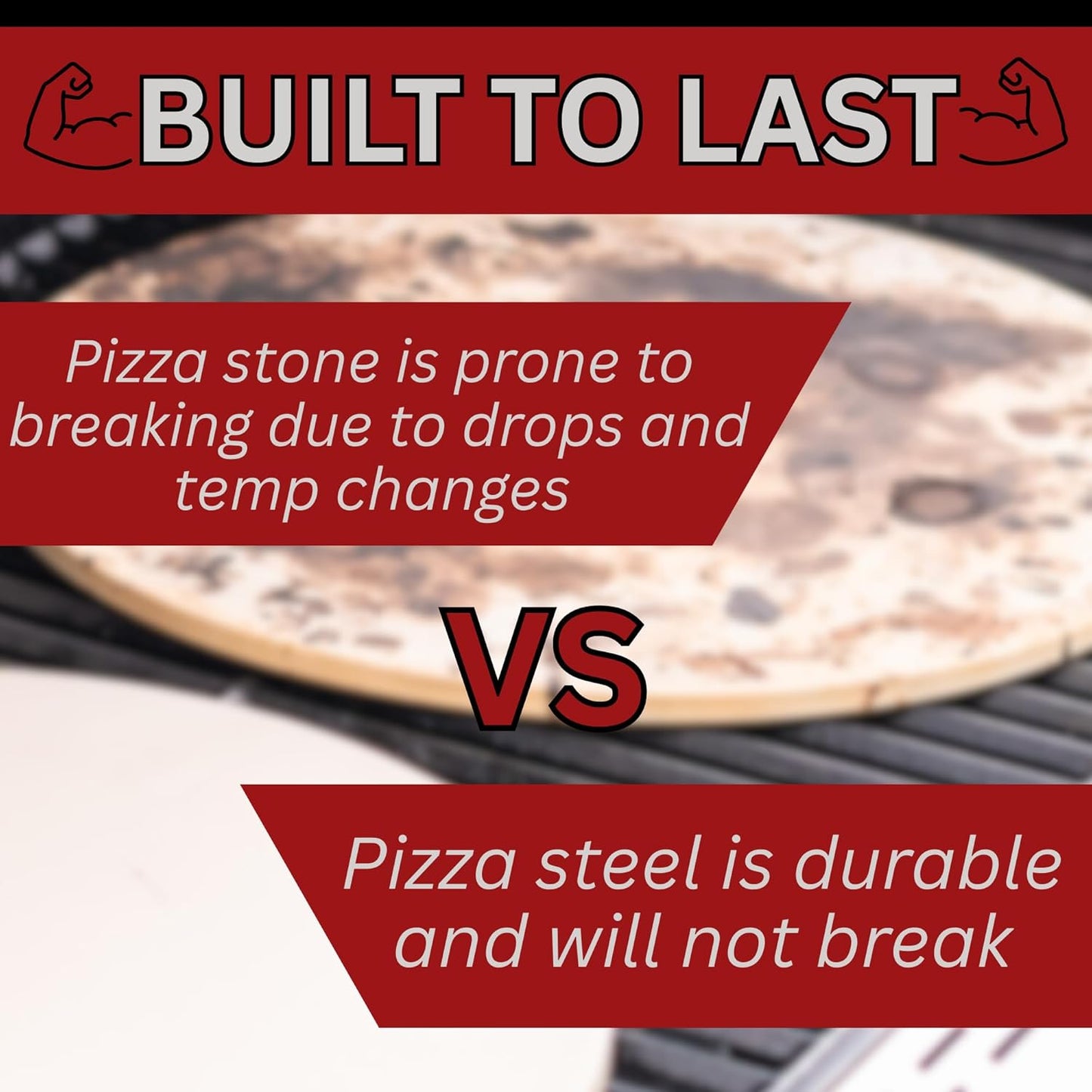 16" by 16" Pizza Steel (3/8" Deluxe Thickness) - Multipurpose Cooking Steel for Ovens & Grills - Made in the USA
