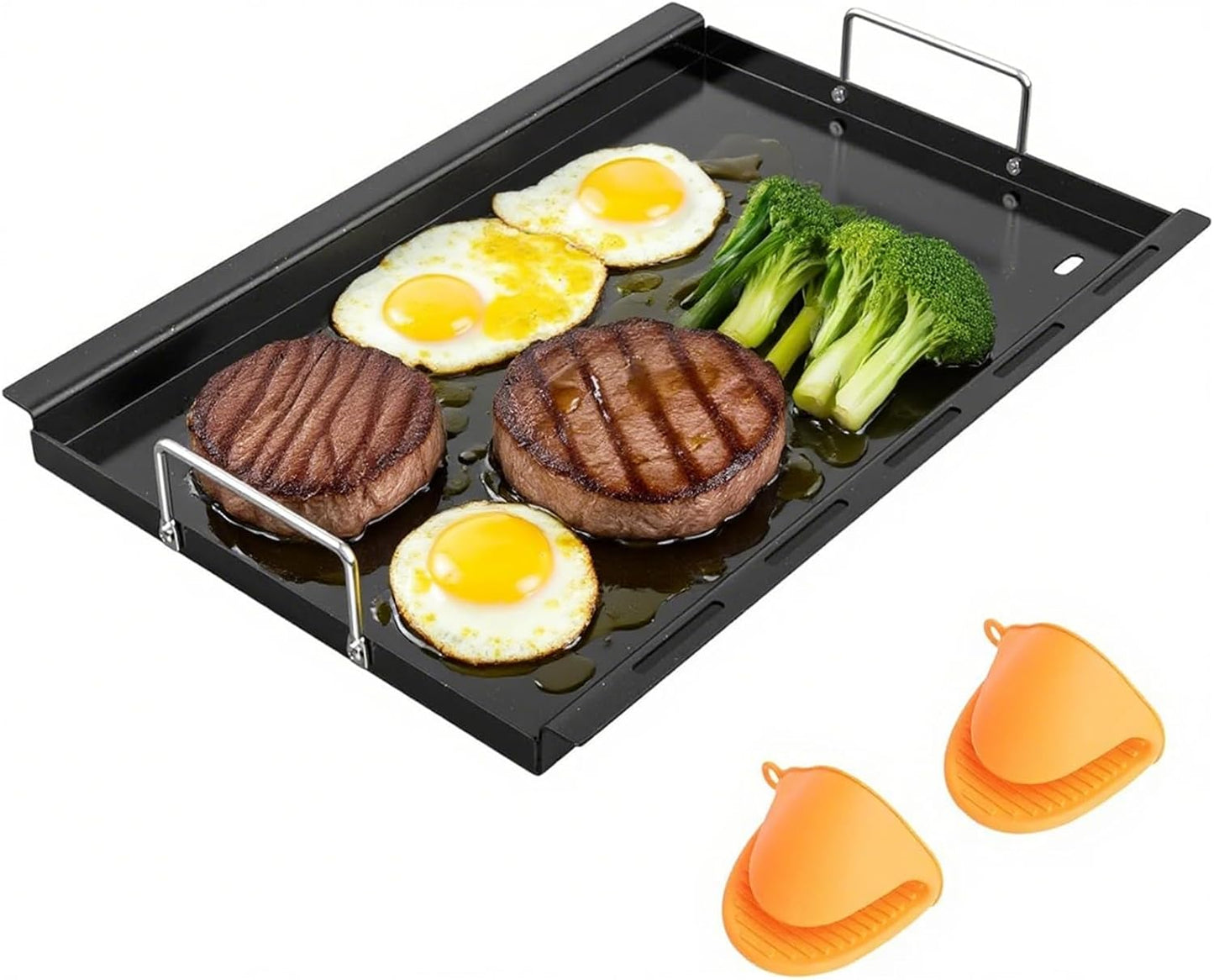 Griddle Inserts Replacement Parts for Charbroil Performance TRU-Infrared 450 3-Burner 463370719 463371719 463371116, Flat Top Griddle Plate for Charbroil Performance 4 Burner Grill Parts