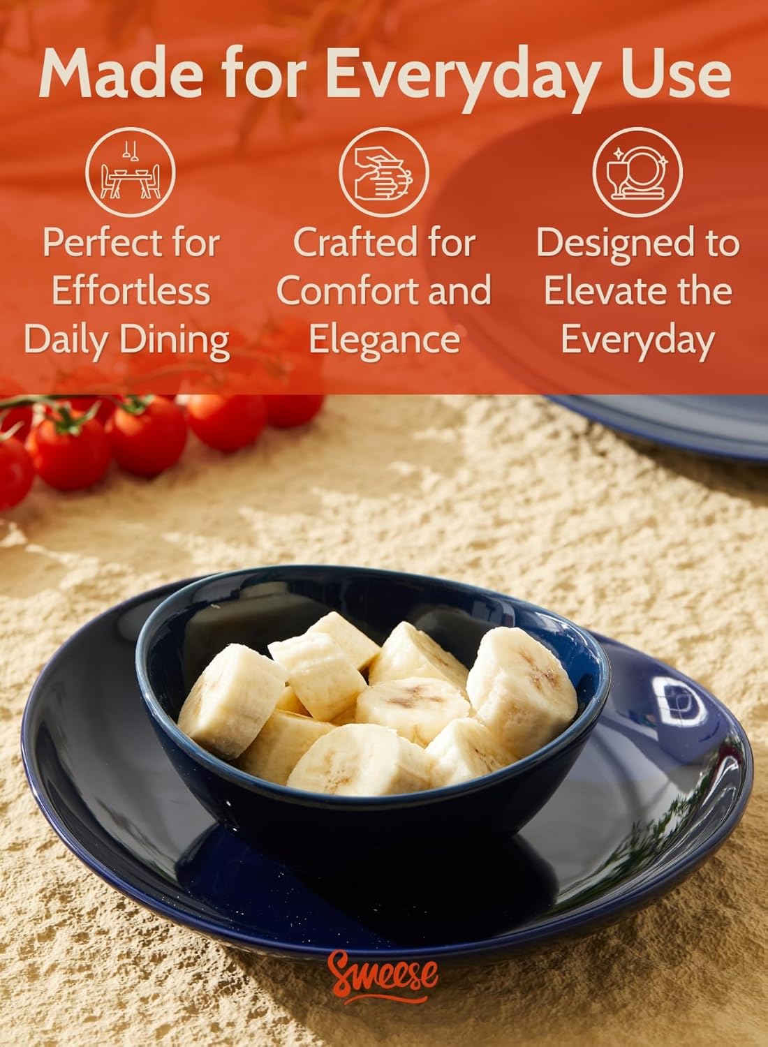 Sweese Porcelain Bowls Set - 5 Inch, 10 oz, Assorted Colors for Desserts, Soup, Rice, 6 Pack, Microwave Dishwasher Safe