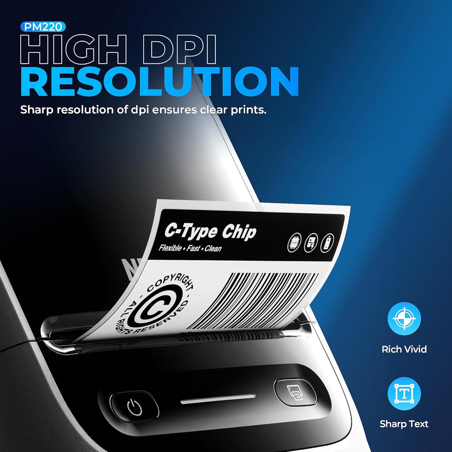 Nelko Label Maker Machine with Tape, PM220 Bluetooth Label Printer, 2 Inch Portable Thermal Printer for Small Business, Address, Logo, Clothing, Sticker Printer for iOS, Android & PC, White