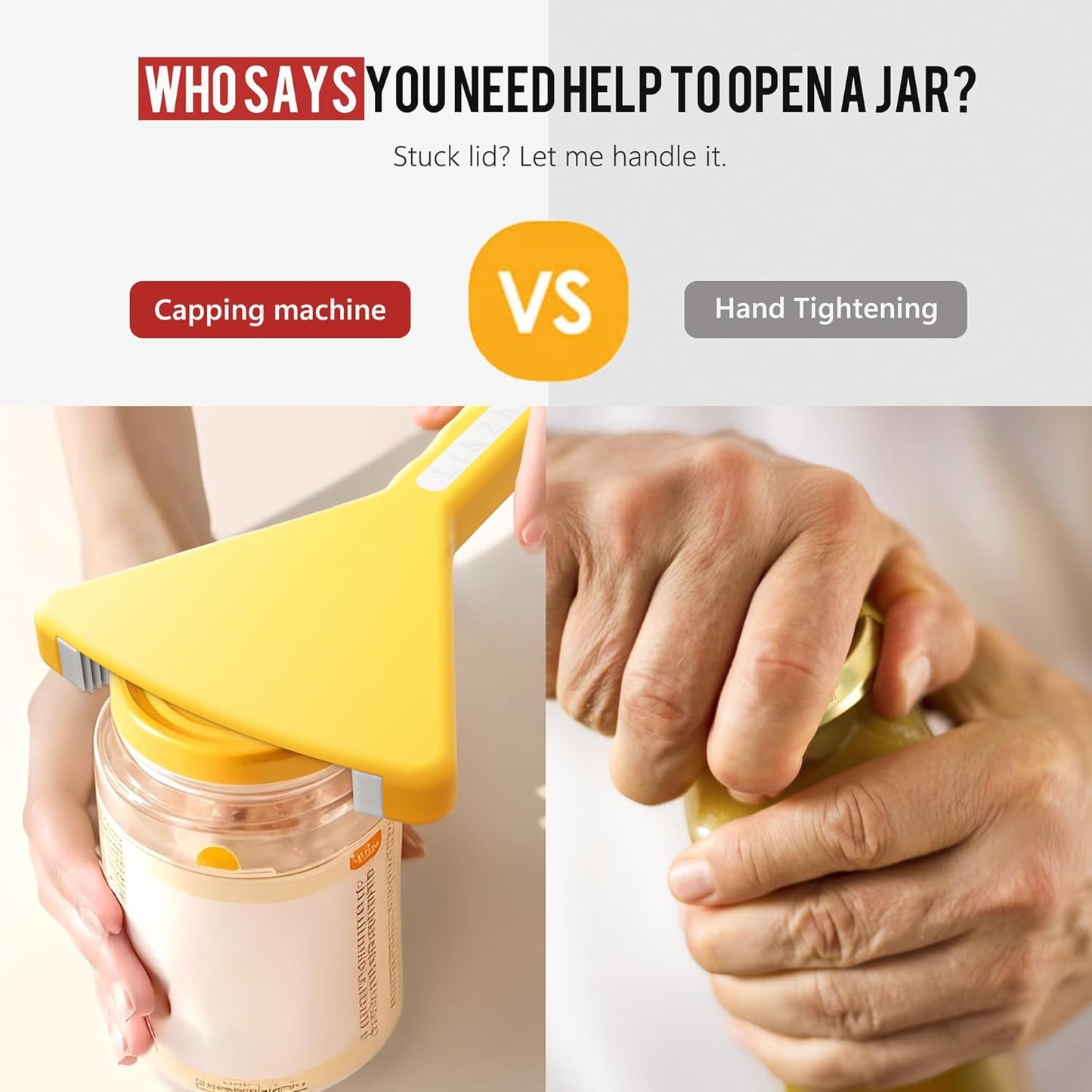 Li & Zhao Jar Opener Gripper for Weak Hands - Jar Lid Opener Grip Jar Opener Beer Bottle Opener Swing Away Can Opener Easy Twist Off Lid for Seniors with Arthritis Kitchen Gadgets(Orange)