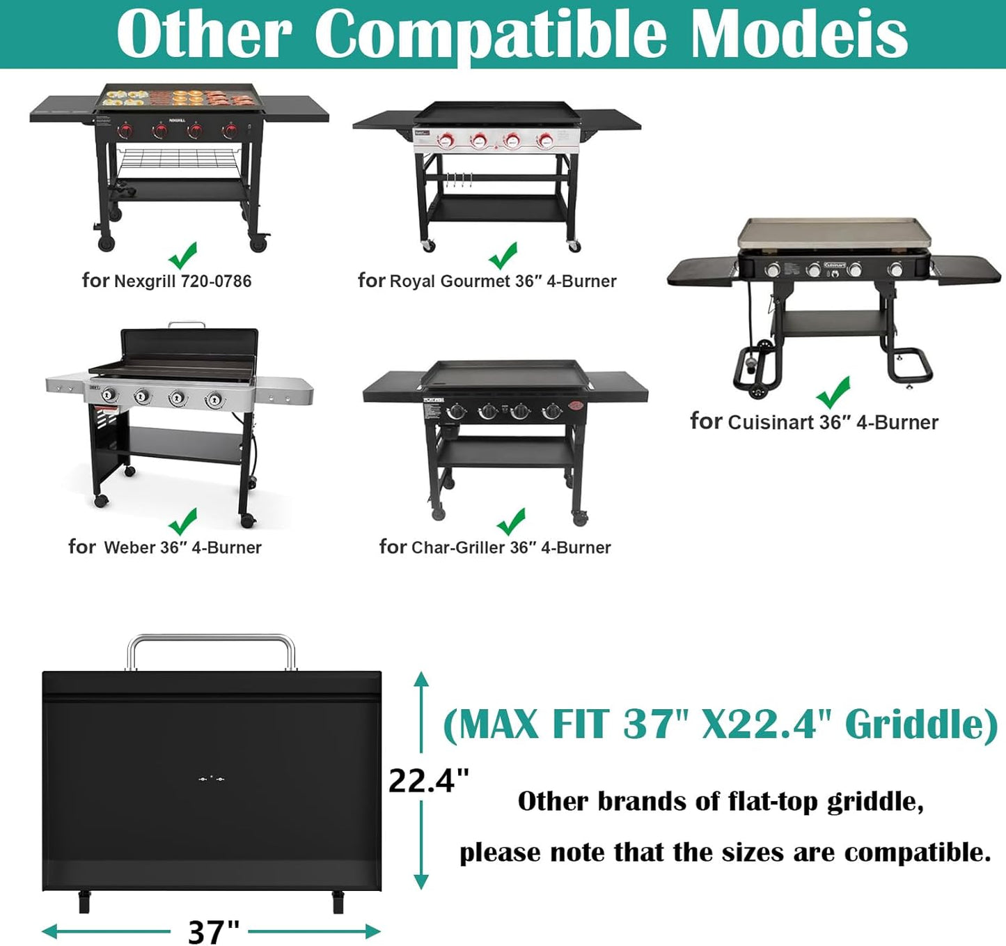 Upgraded Griddle Hinged Lid for 36" Blackstone 1554 1863 1825 1818 1565 1560 2149 1841 1866 2122 2151 2177, Hard Cover with Thermometer and Cover for Blackstone 36 Inch Griddle Accessories