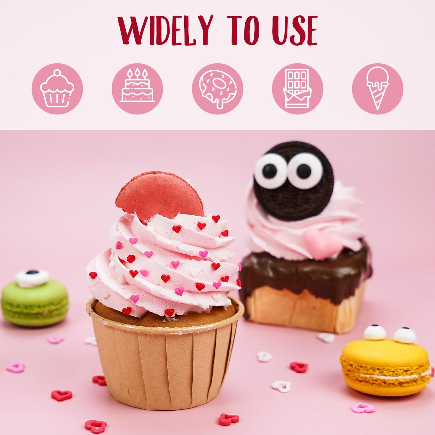 Sweet Mini Heart Sprinkles Sugar, Valentines Love Sprinkles for Cupcake Decorating, 150g/5.29oz Mix Edible White Pink and Red Candy, Cookie, Ice Cream, Mother's Day, Wedding Party Supplies