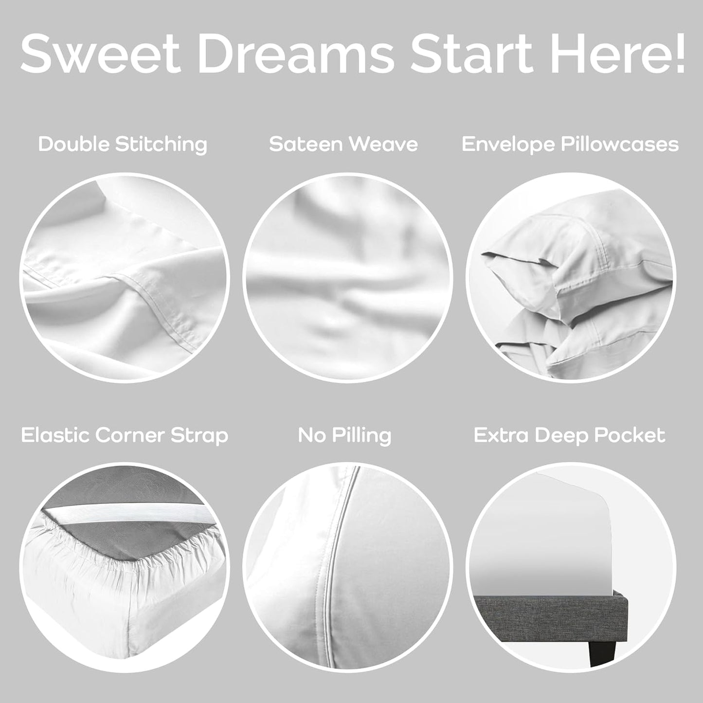 100% Viscose from Bamboo Sheets King Size, Super Soft Bedding Set, 4PC Cooling Sheets for Hot Sleepers, Vegan Silk Moisture Wicking, Organically Grown Bedsheet, White - 76" x 80"