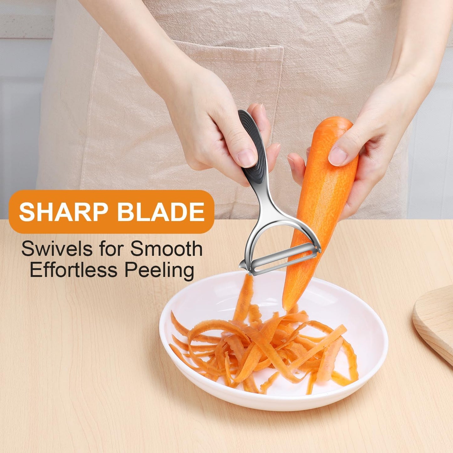 TACGEA Vegetable Peeler for Kitchen, Potato Peelers for Fruit Straight Blade, Durable Non-Slip Handle, Y shape