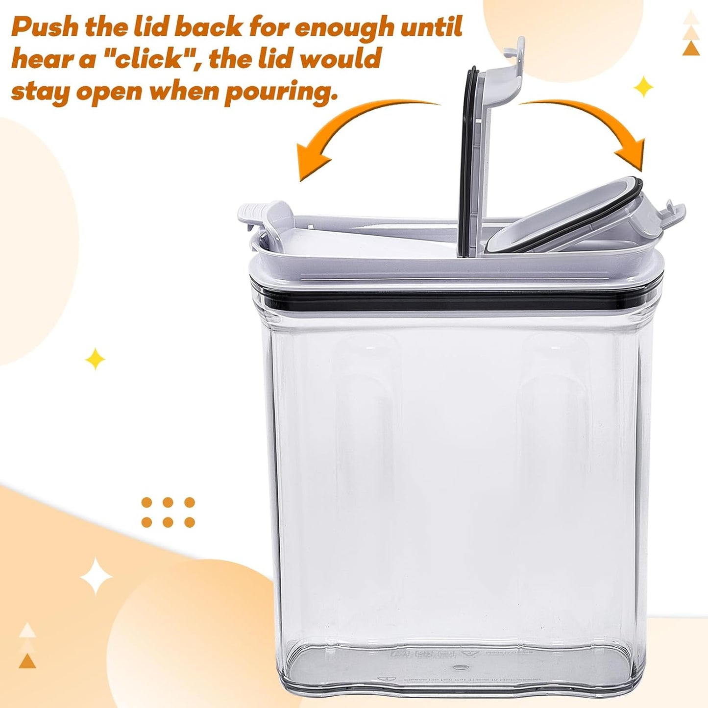 FreshKeeper Cereal Containers Storage Set, Airtight Food Storage Container with Lid 4L/135.2oz,4PCS BPA-FREE Plastic Pantry Organization Canisters for Rice Cereal Flour Sugar Dry Food in Kitchen