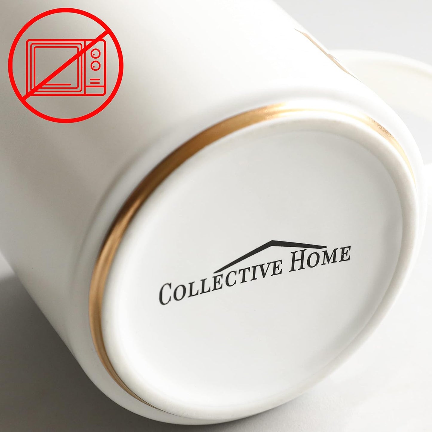 COLLECTIVE HOME - Monogram Ceramic Mugs, 15 oz Golden Initial Coffee Cups, Elegant Alphabet Tea Mugs, Elegant Personalized Mug with Gift Box, Unique Mug with Double Side Capital Letter (H)