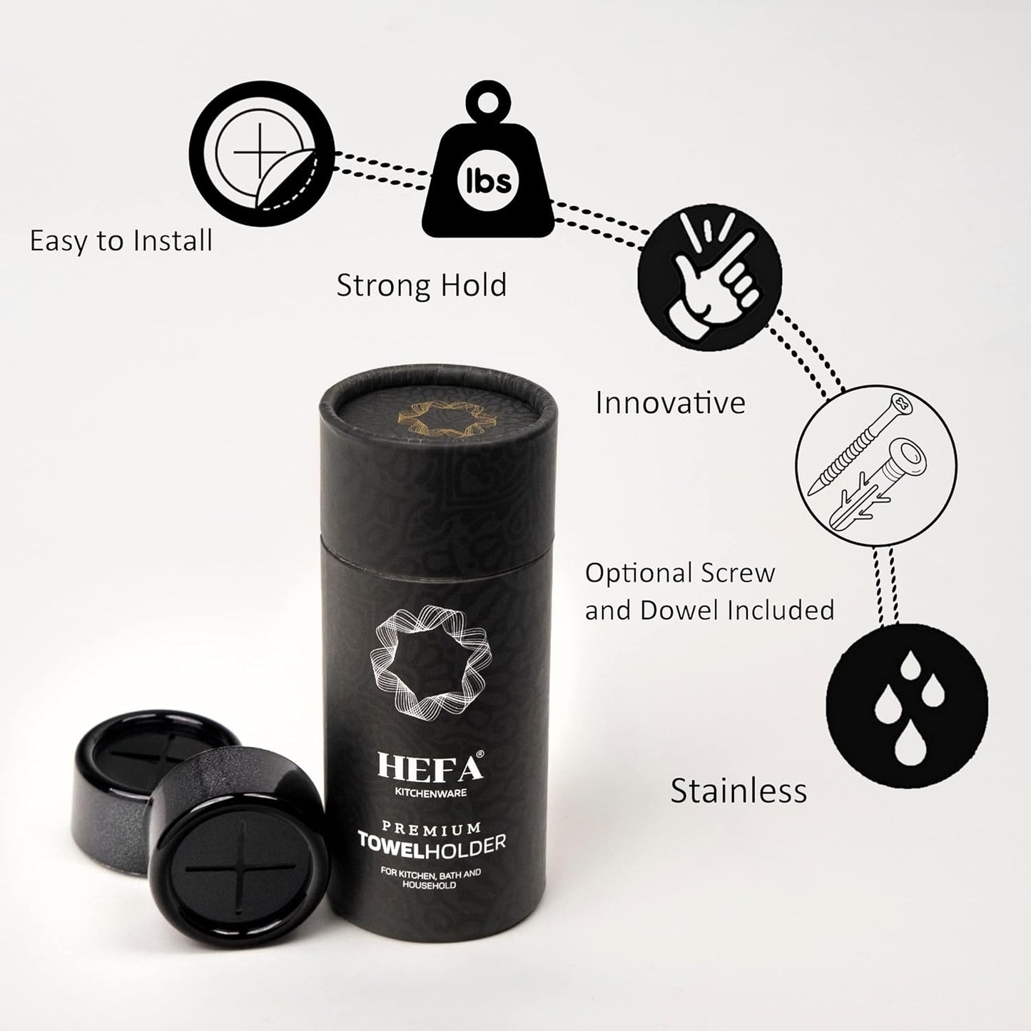 HEFA Towel Holder, Towel Hooks, Dish Towel Holder, Kitchen Organization, Bathroom Accesories, Kitchen Towel Hook, Kitchen Towel Holder, Hand Towel Holder, Kitchen Gadgets 4 Pack