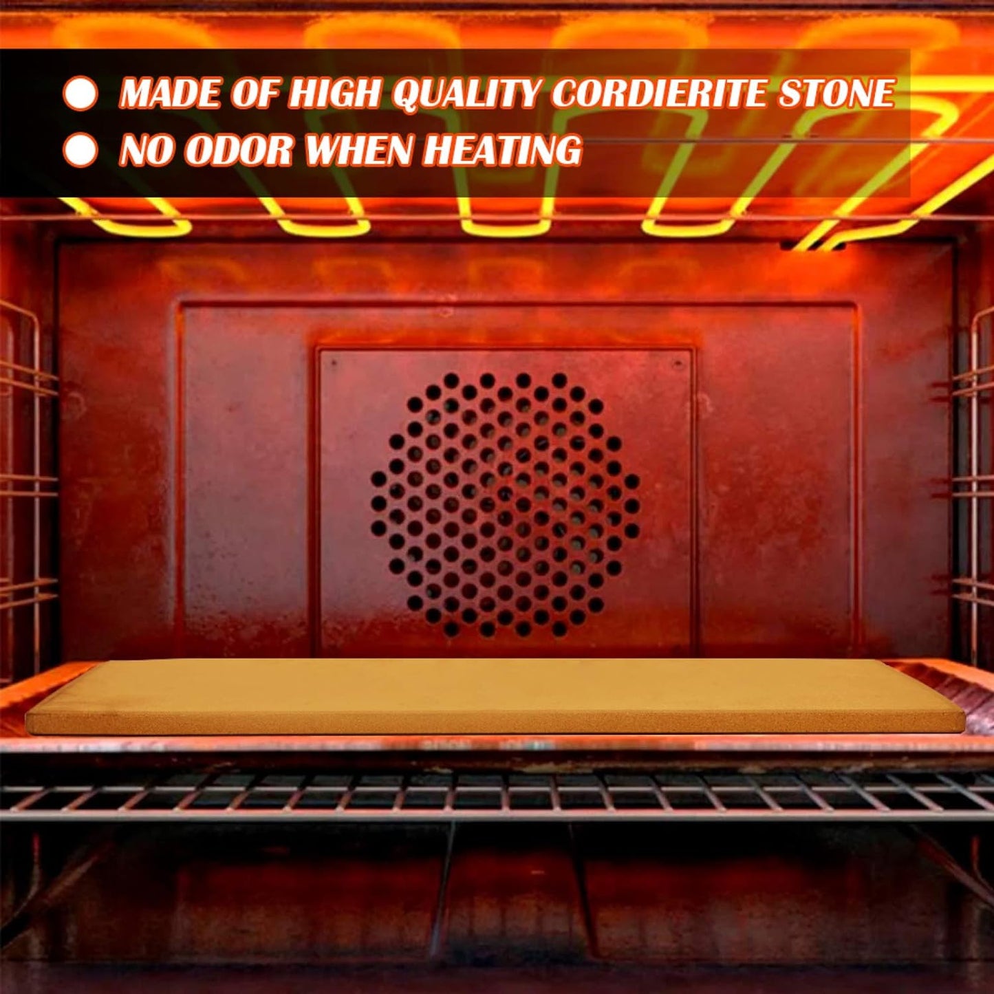 Pizza Stone Heavy Duty Ceramic Baking Stone for use in Oven & Gril - Thermal Shock Resistant, Ideal for Baking Pizza, Bread, Cookies, Rectangular Cooking Stone 15x12 Inch. (Bonus Free Scraper)