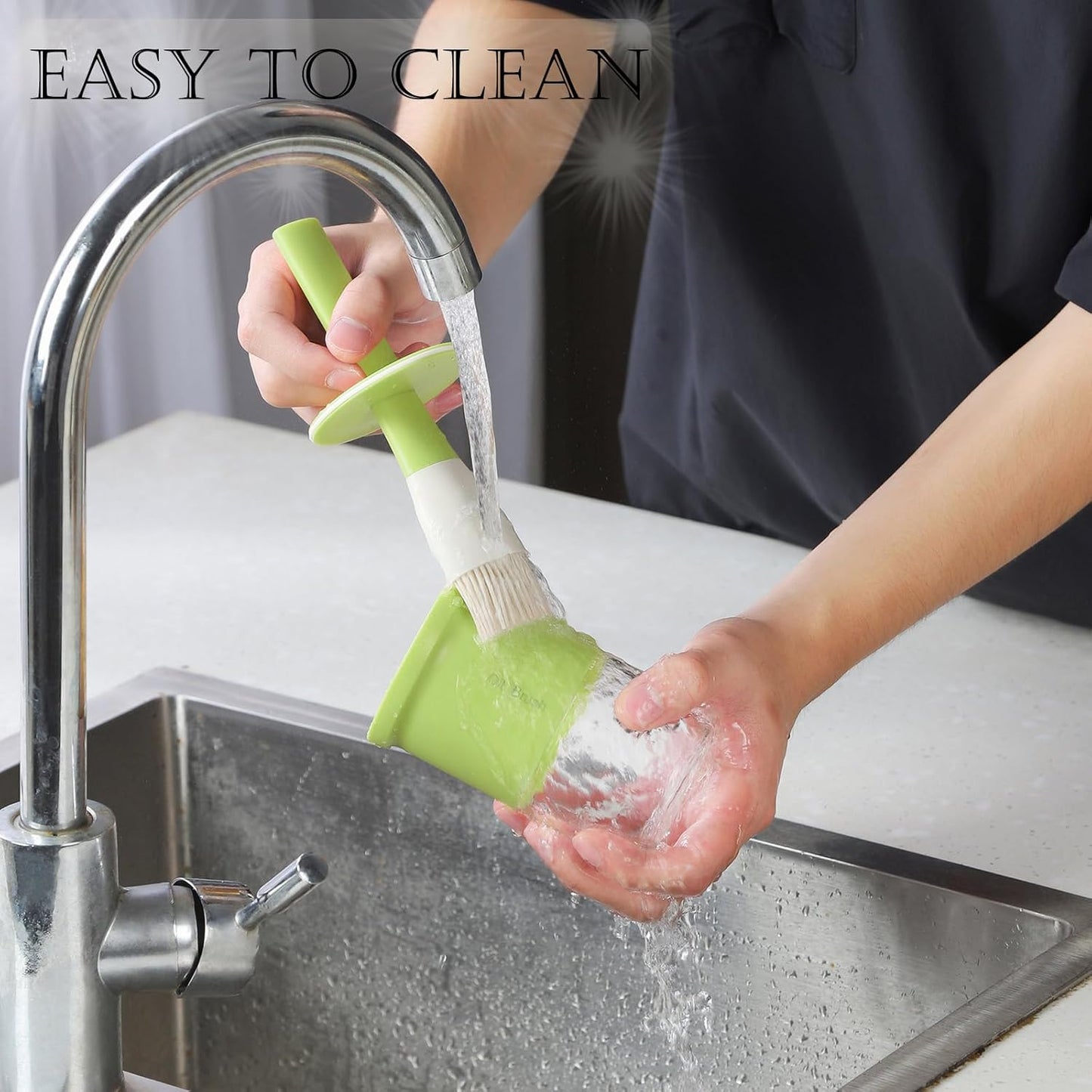 3 Pack Glass Oil Dispenser With Brush - 300ml/10oz Kitchen Cooking Bottle for Oil, BBQ Sauce, Vinegar - Green Basting Bottle With Silicone Brush