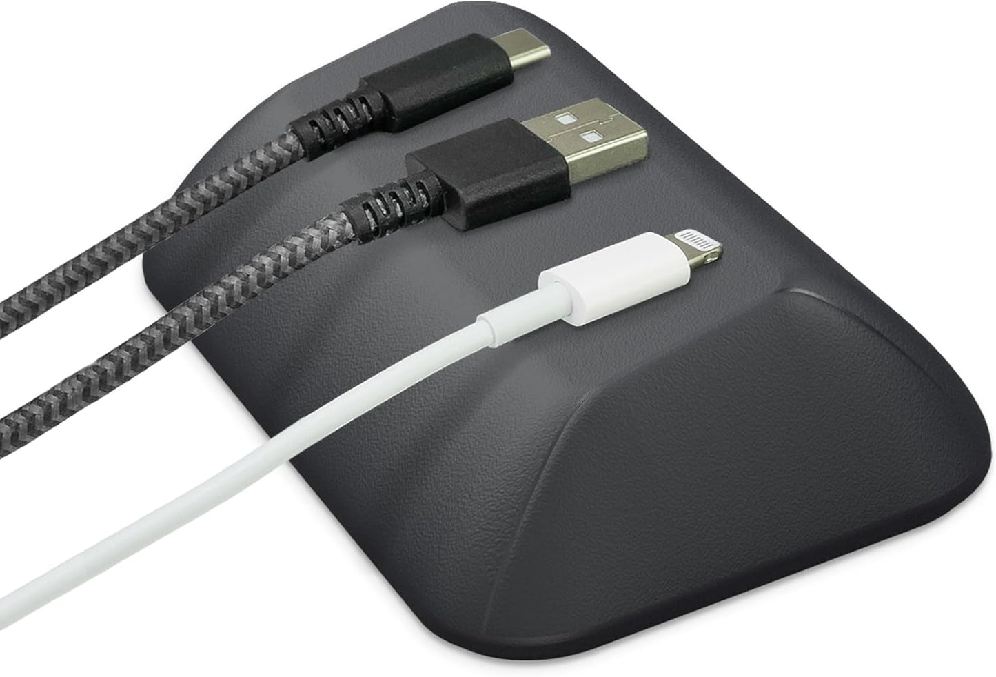 Smartish® Magnetic Cord Holder - Bigger Cable Wrangler Organizer with Magnet Clips for Charger Management on Desktop, Nightstand, or Side Table - Holds 6+ Cables - Black Tie Affair