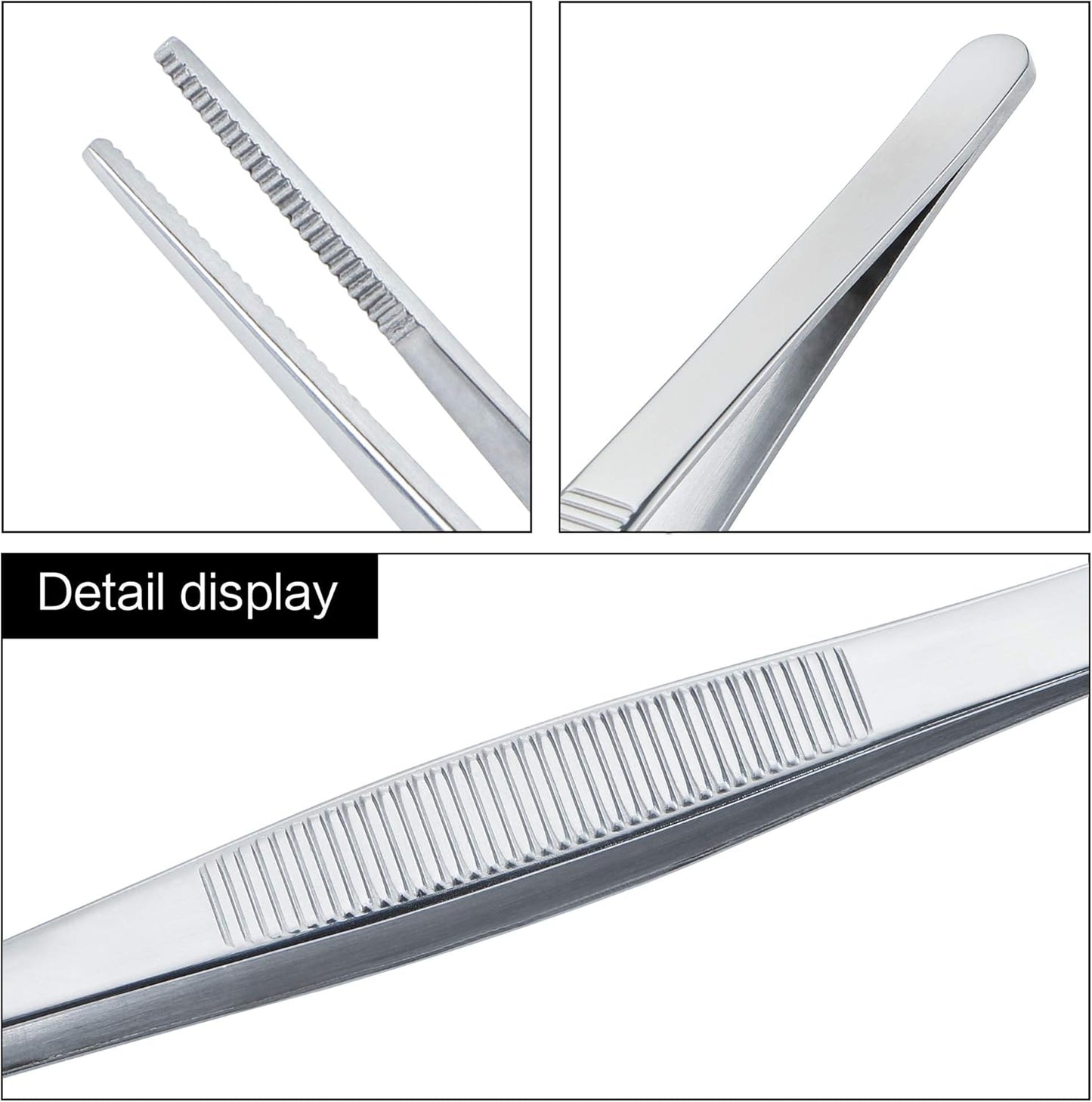 6.5 Inch Kitchen Tweezers Fine Tweezer Tongs, MSY BIGSUNNY Stainless Steel Food Tweezers Multi-function Cooking Tongs Kitchen Serving Tong