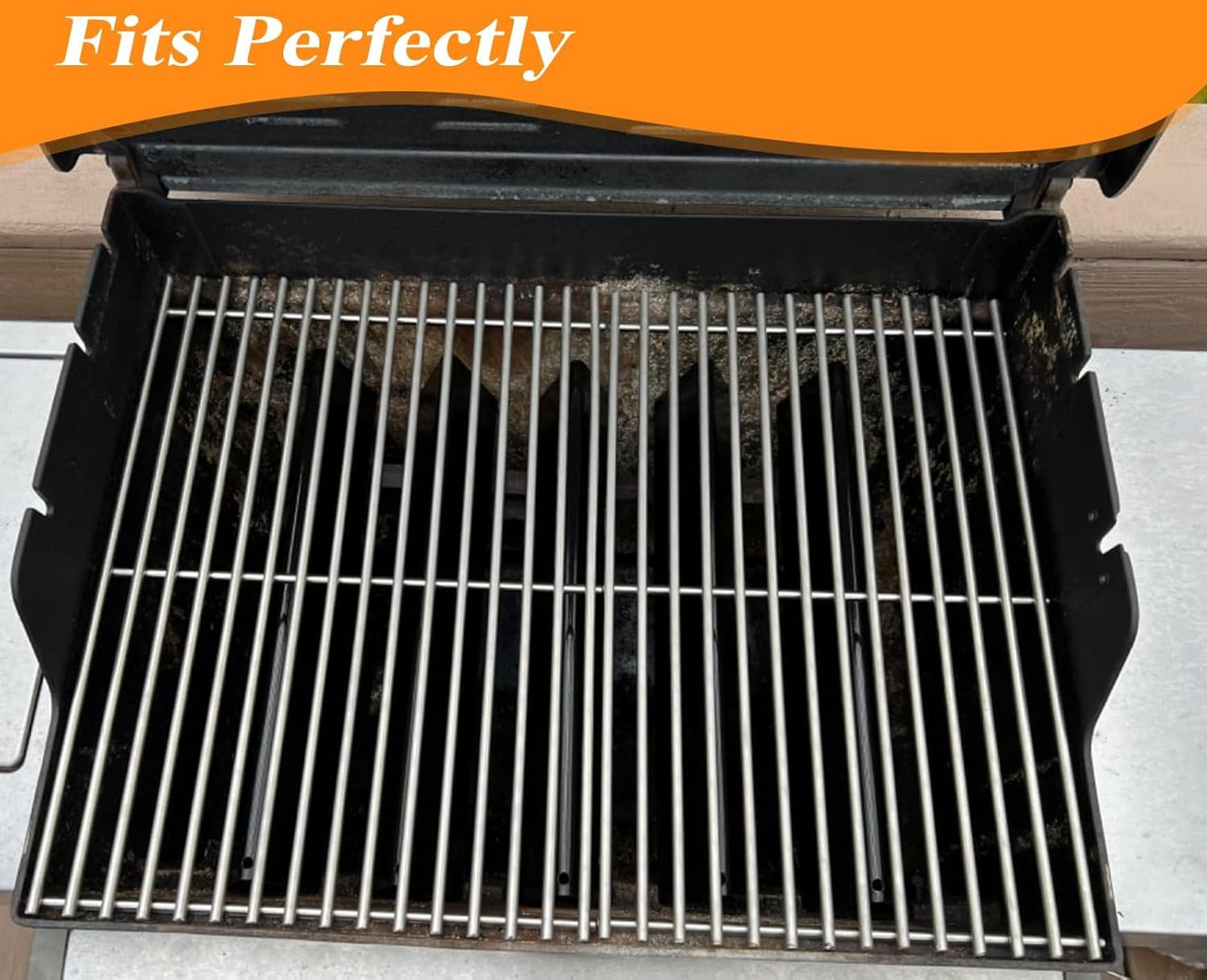 S6F652 (2-Pack) 18 1/4" Stainless Steel Gas Grill Grates for Charbroil 461210010, 463210011, 463212511, 463215512, 463215513, 463215712, 463215713, 463215714, 463224611, 463244011, 463247009