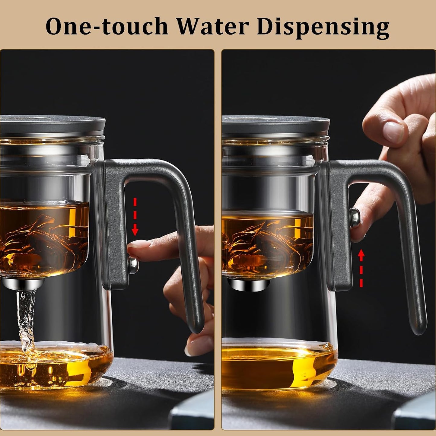 Enchanti Tea Pot - 600ml/20.3oz Witchcraft Magic Glass Teapot, Magnetic Water Separation Design, Borosilicate Infuser Pot with Strainer for Loose Leaf & Herbal Teas, Ideal for Tea Maker