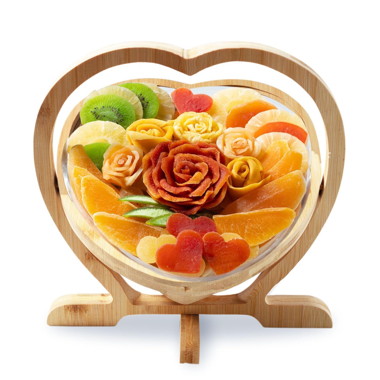 Mothers Day Gift Basket- Dried Fruit Heart Food Tray- Healthy Gourmet Snack Box- Variety Snacks - Love, Sympathy, Mom, Mother, Grandmother- Bonnie & Pop