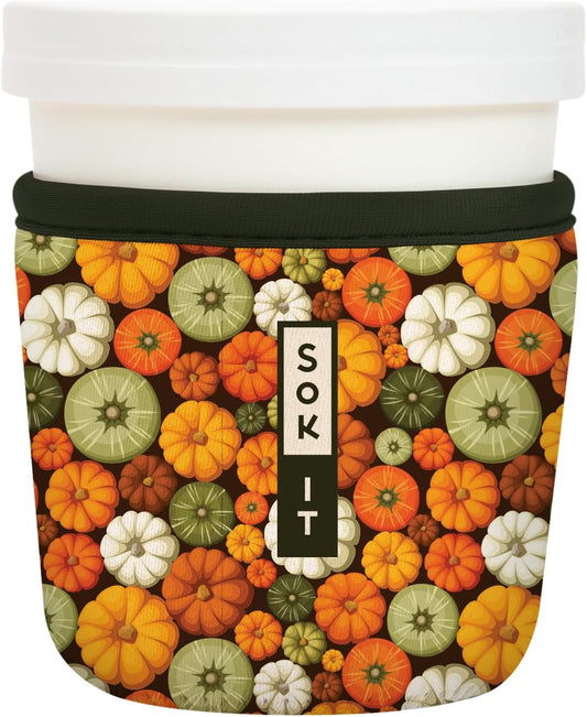 Sok It IceCreamSok Insulated Neoprene Cover (Pumpkin Spice, Tapered Ice Cream Pints)