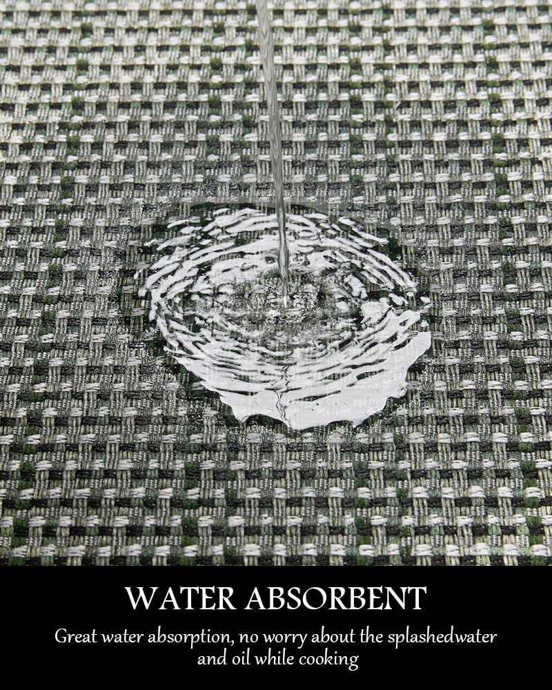 PADOOR Kitchen Mats for Floor, Kitchen Rugs Non Slip Washable, Rubber Backed Kitchen Runner Super Absorbent Long Kitchen Floor Mat Sink Rug, 20"x70" Green