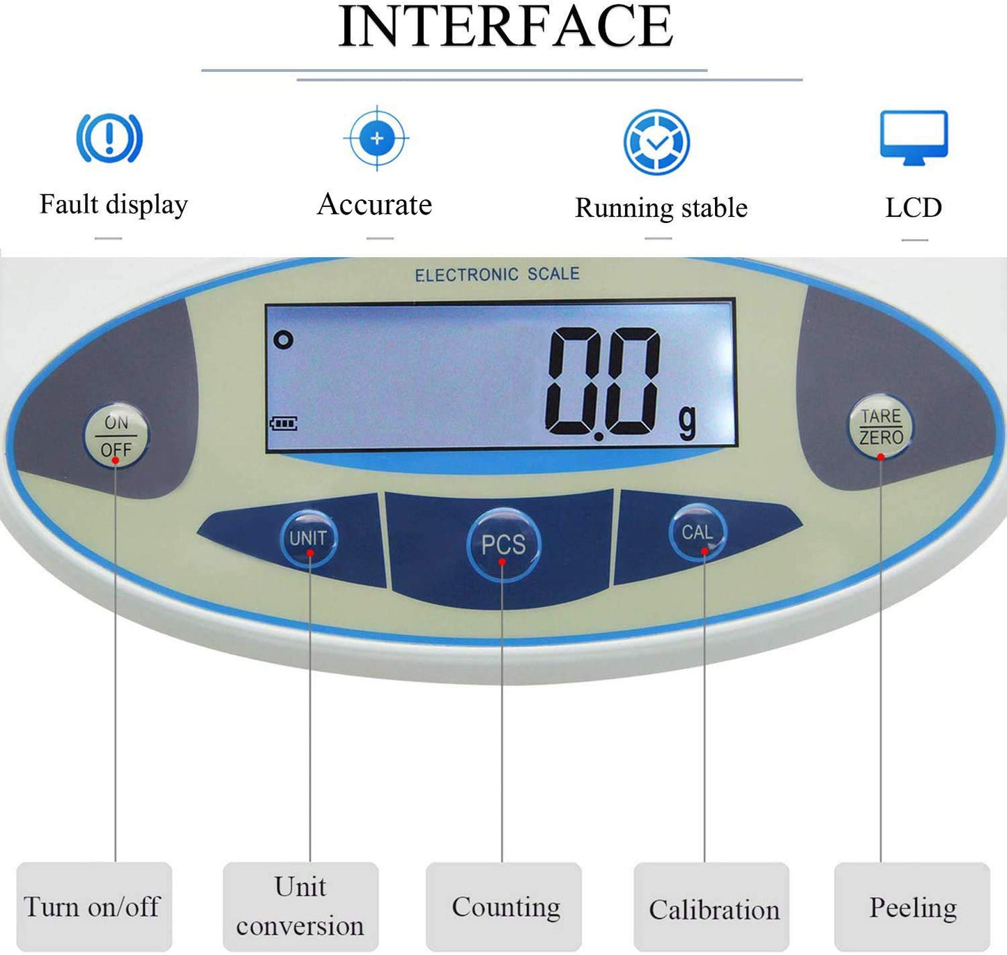 CGOLDENWALL Lab Scale 30kgx0.1g Digital Precision Scale Electronic Balance Laboratory Weighing Industrial Scale Kitchen Counting Scale Scientific Scale Calibrated 110V (30kg, 0.1g)