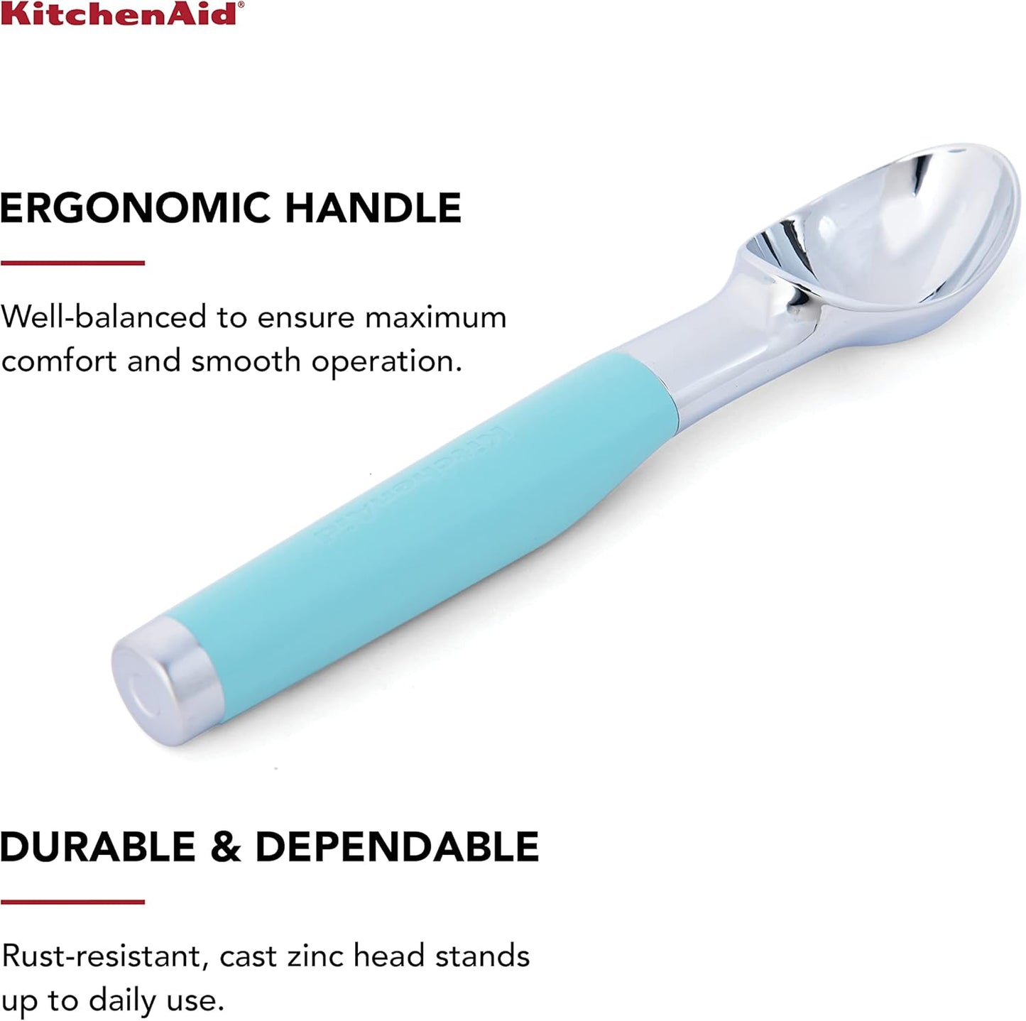 KitchenAid Classic Ice Cream Scoop, 8.6 inches, Aqua Sky