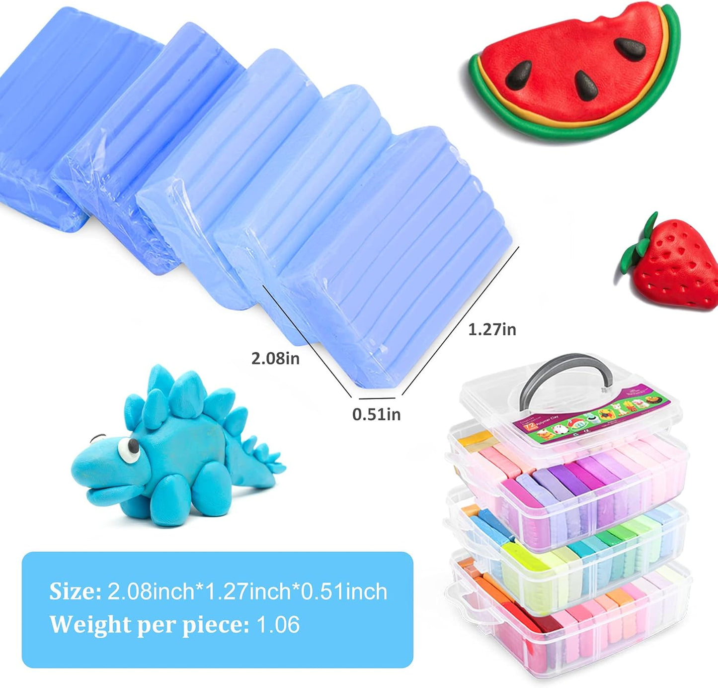 Polymer Clay Set, 72 Color Oven Bake with Sculpting Tools and Accessories, Modeling Clay for Kids,Ideal DIY Clay Art Set for Kids Beginners Artists