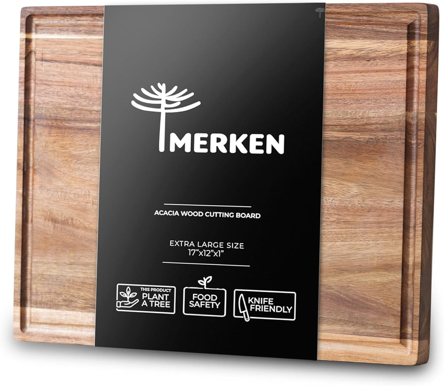 Premium Acacia Wood Cutting Board – XL End Grain Butcher Block – Extra Large Reversible Chopping Board with Juice Groove – For Pizza, Meat, Veggies, Charcuterie – Knife Friendly Kitchen Decor