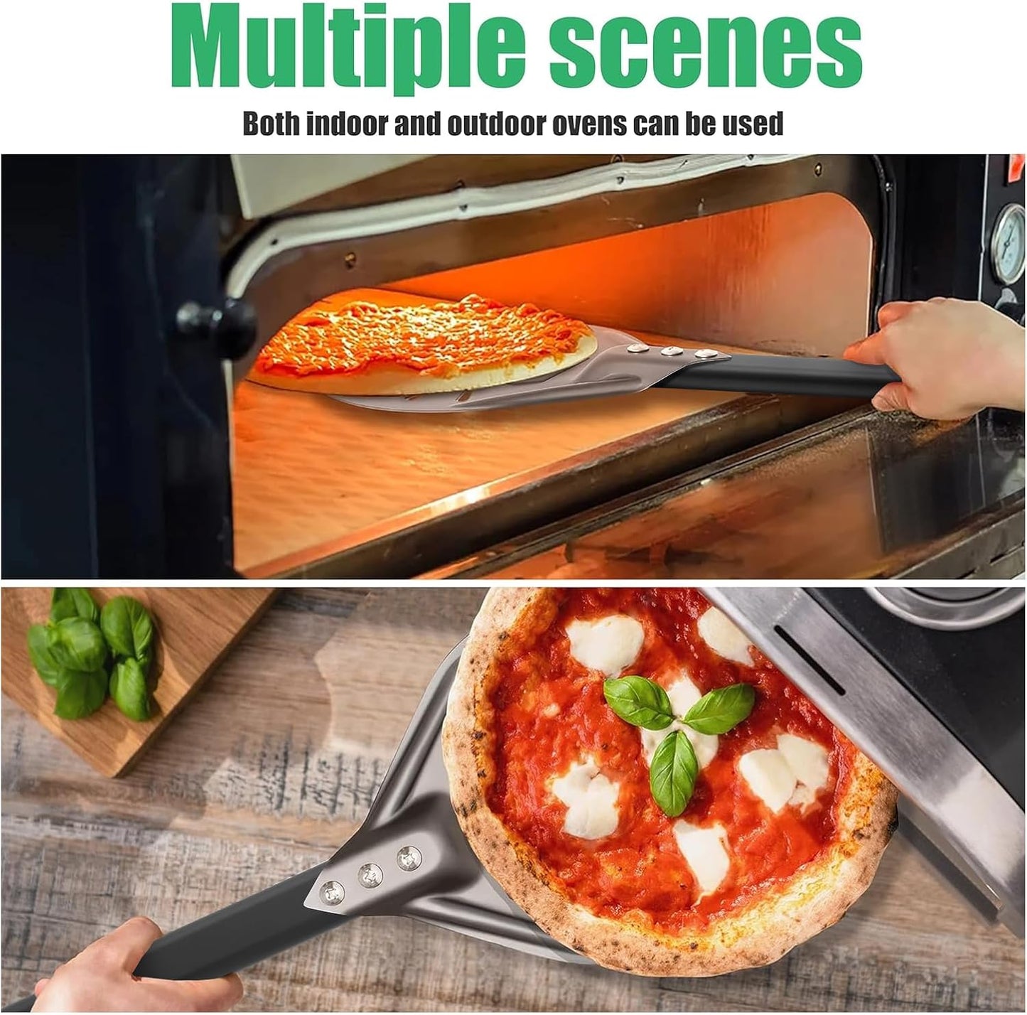 Pizza Turning Peel 8 Inch Round Aluminum Perforated Pizza Peel Turner with Metal Handle Pizza Paddle for Homemade Pizza Oven Accessories
