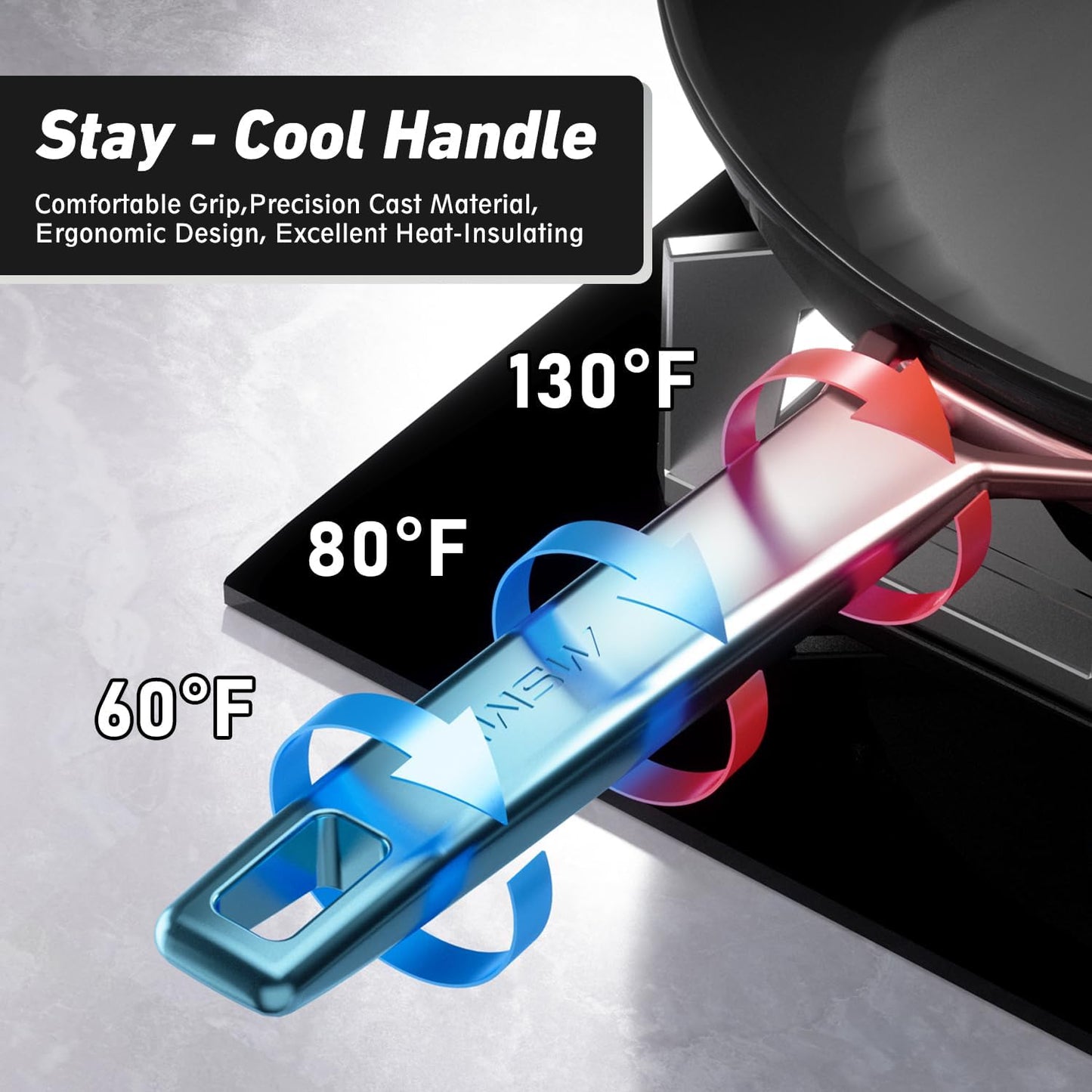 MsMk 7 inch Small Nonstick Frying Pan with Lid, Non stick Egg Omelet Skillet, PFAS & PFOA Free Non-Toxic, Induction Skillet, Oven Safe to 700°F Pan for Cooking, Dishwasher Safe