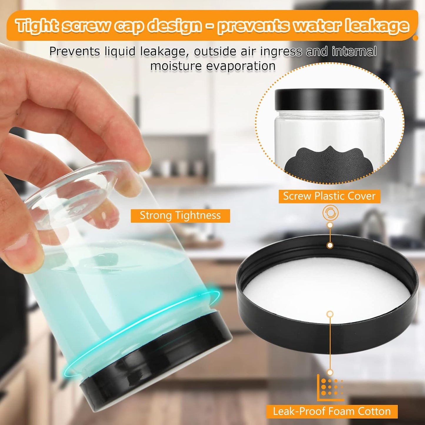 40PCS Plastic Jars With Lids 8oz Empty Clear Small Containers for Storing Dry Food, Makeup, Slime, Honey, Jam - Storage Jars