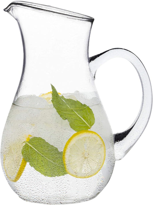Glass Water Pitcher with Spout – Elegant Serving Carafe for Water, Juice, Sangria, Lemonade, and Cocktails – Crystal-Clear Glass Beverage Pitcher.