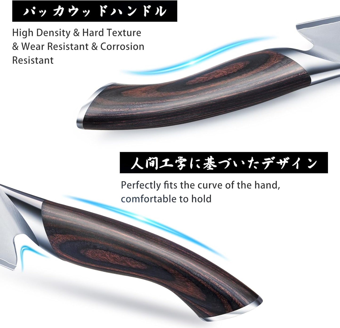 8-Piece Kitchen Knife Set, Japanese High Carbon Super Steel Knife Set with Block, Professional Ultra Sharp Chef Knife Set with Scissors