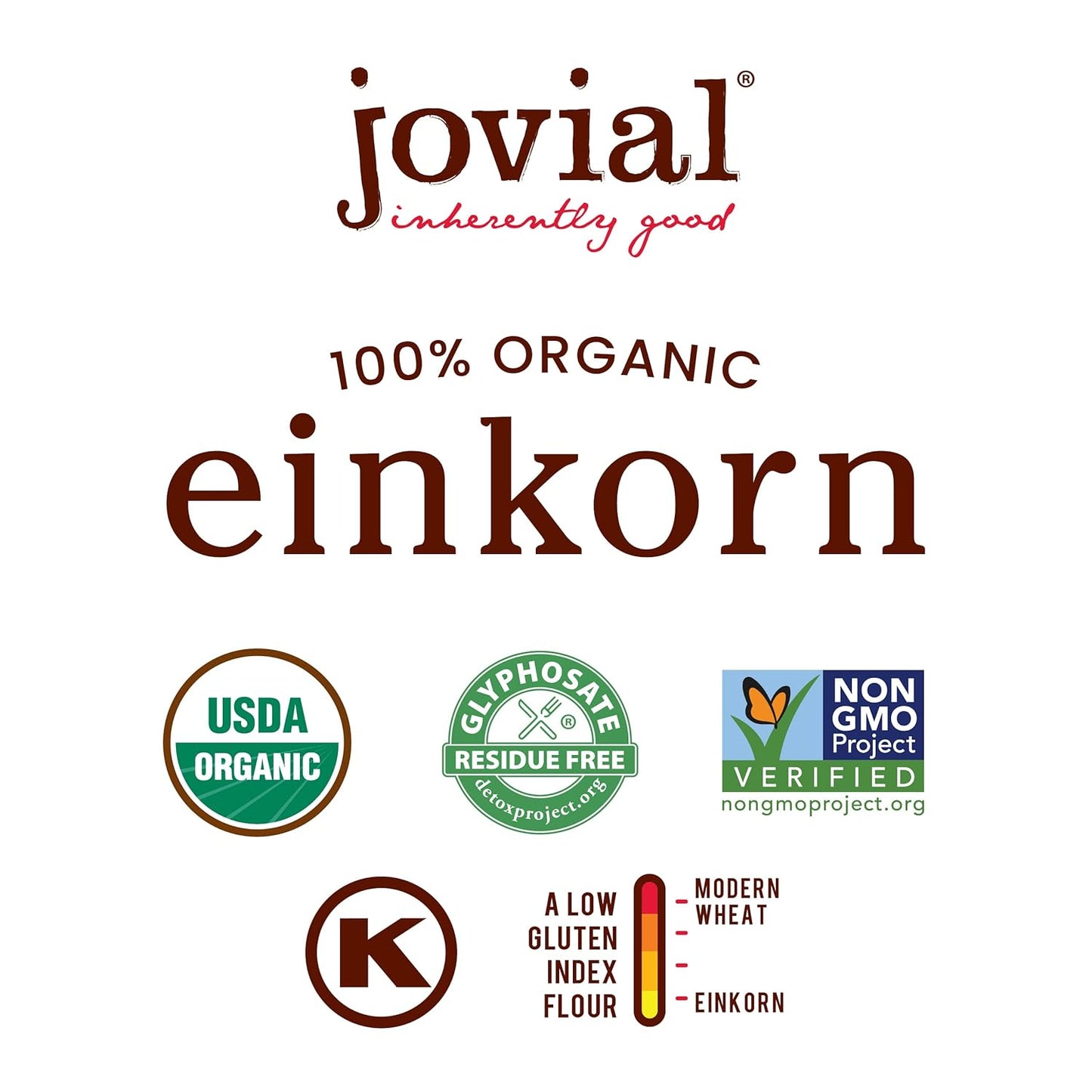 Jovial Organic Einkorn Unbleached All Purpose Flour - For Sourdough Bread Baking, High Protein, Non-GMO, Organic Pizza & Pasta Flour, European Italian, Glyphosate Free - 10 Lb, 2 Pack