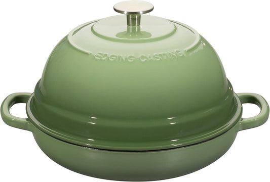 Enameled Cast Iron Dutch Oven Pot with Lid, Round Bread Oven for Homemade Sourdough Bread Baking, 6 Quart, Pistachio Green