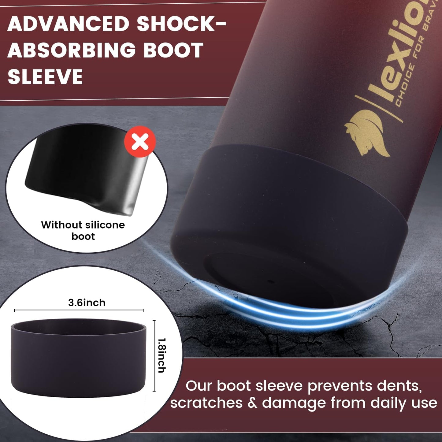 Lexlion 32 Oz Triple Walled Insulated Stainless Steel Fruit Infuser Water Bottle, 100% Leakproof, 3 Lids, Infuser, Silicone Sleeve, Metal Mug Gallon