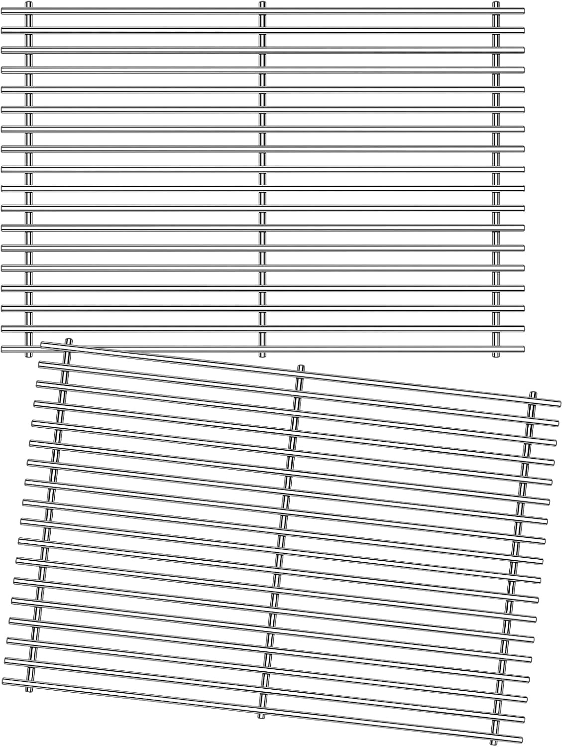 19.5" 304 Stainless Steel Grill Grates for Weber Genesis 300 Series E310 E320 E330 S310 S320 S330 EP-310 EP-320 EP-330 Gas Grills 2-Pack Cooking Grids Replacement Parts for Weber 7524, 7528