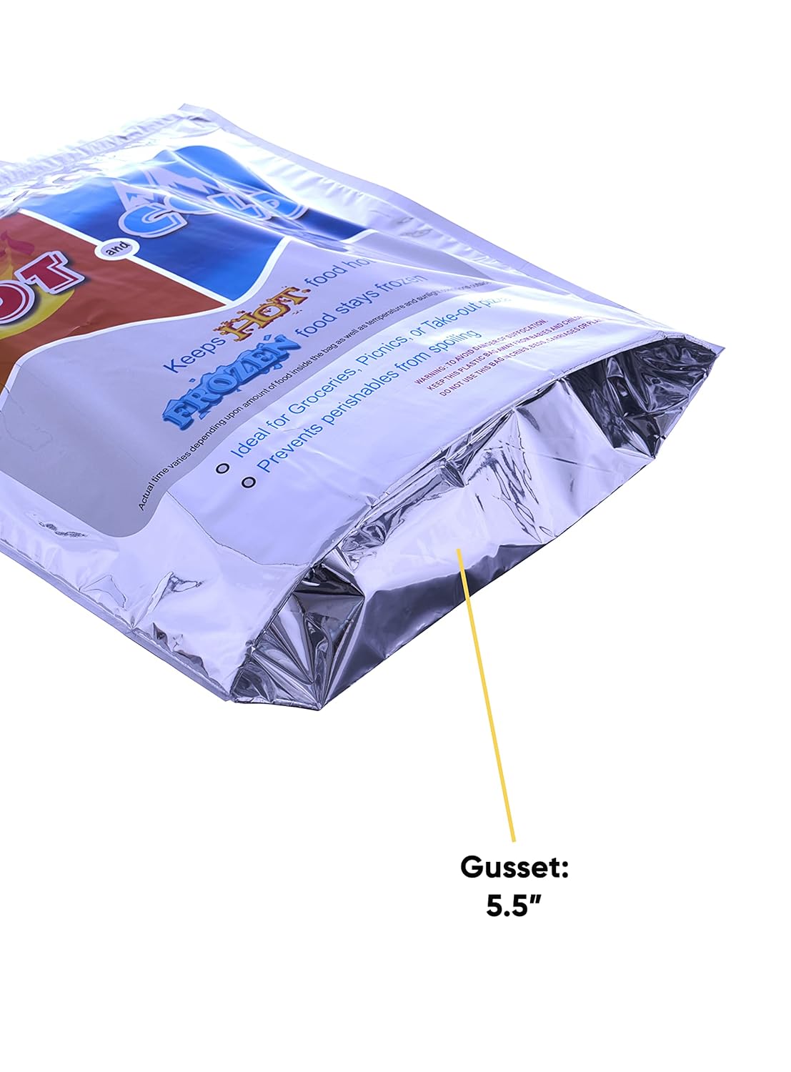 Superio Hot and Cold Insulated Bags for Food Delivery, Grocery Shopping Bags, Food Storage for Hot and Frozen Food for Travel, Disposable Cooler Bag, Reinforced Thermal Lunch Bag (5, 20" x 19")