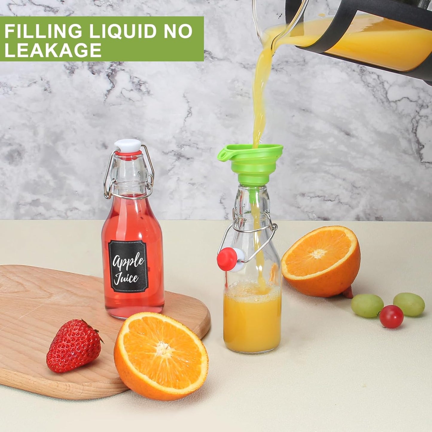 Ruckae 24 Pack 4oz Swing Top Glass Bottles with Lids Kombucha Coquito Flip Top Glass Bottle for Syrup Vanilla Extract Brew Beer Kefir Air Tight Bottles for Gift (4 oz 24 pack)