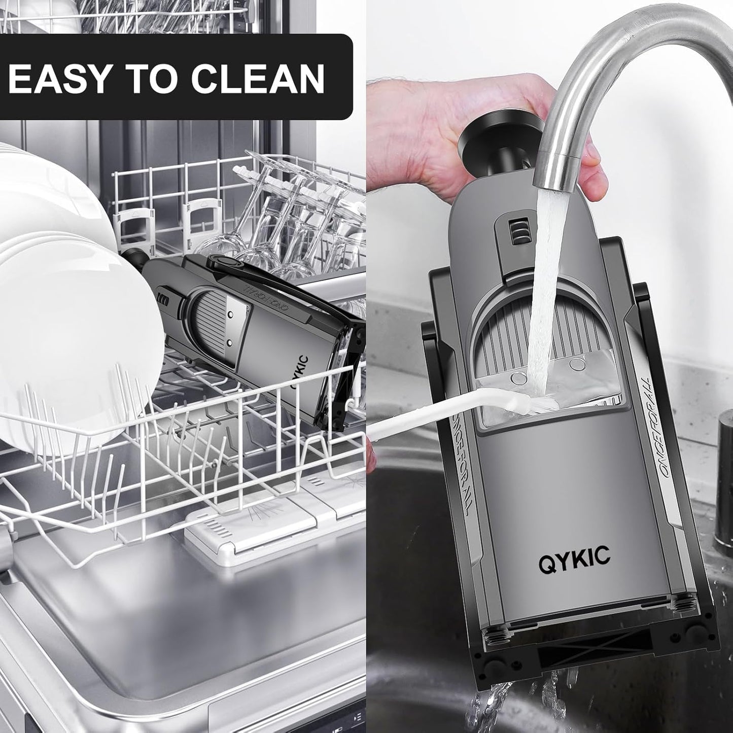 Safe Mandoline Slicer, Potato Clips Vegetable Food Cutter, Thickness Adjustable for Cucumber Onion Lemon with Vegetable Peeler (Only Slicer) Black