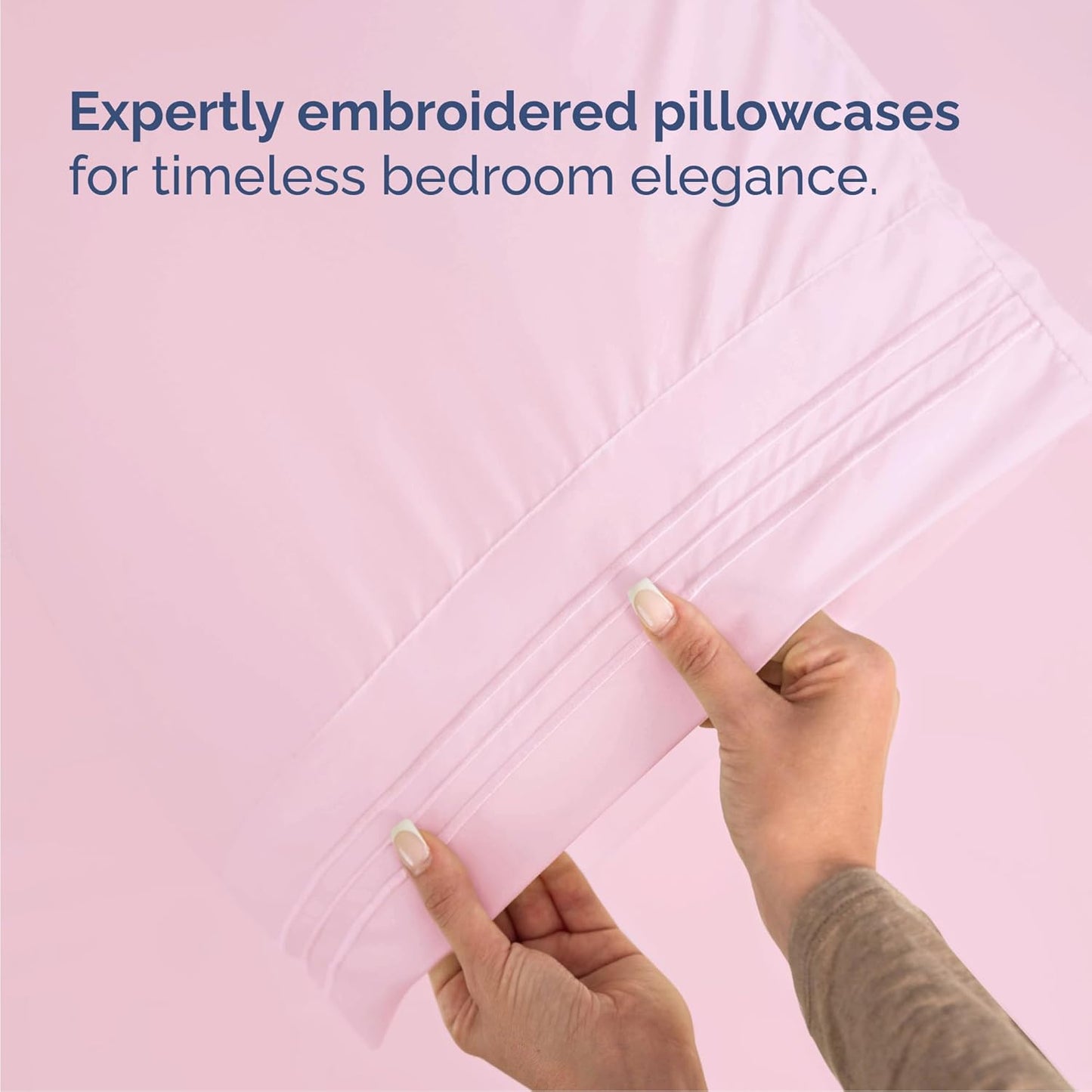 Cal King Size 4 Piece Sheet Set - Comfy Breathable & Cooling Bed Sheets Set - Hotel Luxury Bedding for Women, Men, Kids, Teens, Boys & Girls - Deep Pockets, Soft, Wrinkle Free - Oeko-Tex - Light Pink