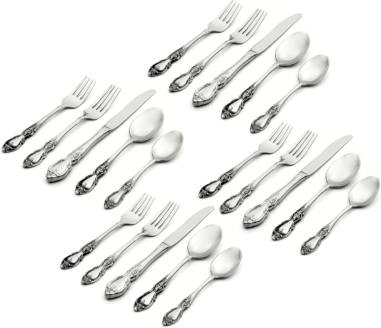 Oneida F114020AL20 Louisiana 20 Piece Fine Flatware Set, Service For 4