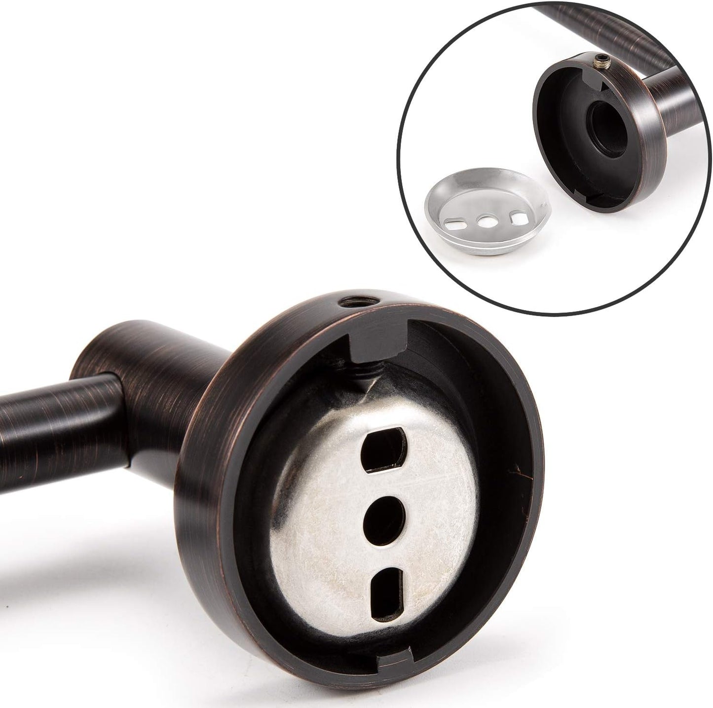 JiePai Bath Towel Bar Oil Rubbed Bronze, 17.6 Inch Stainless Steel Towel Rack Bathroom Towel Holder Wall Mount Kitchen Dish Cloth Hanger (Oil Rubbed Bronze, 17.6 Inch)